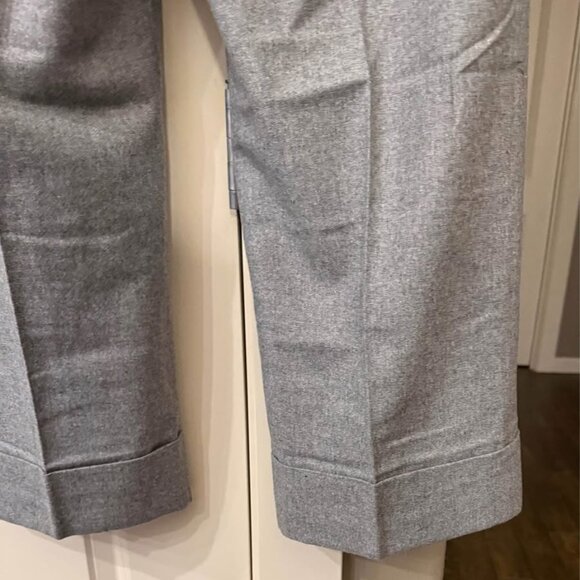 Women’s Loft NWT Gray Lined Straight Cropped Cuff Wool Blend Dress Pants-Size 12 - Picture 7 of 10